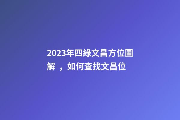 2023年四綠文昌方位圖解，如何查找文昌位